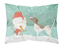 Load image into Gallery viewer, German Shorthair Snowman Christmas  Standard Pillowcase – Artistic Decorative Front, White Back CK2045PILLOWCASE