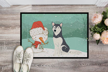 Load image into Gallery viewer, Siberian Husky Snowman Christmas Doormat - 24x36 Decorative Floor Mat – Indoor/Outdoor Rug with Artistic Flair CK2046JMAT