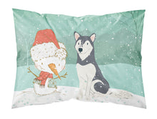 Load image into Gallery viewer, Siberian Husky Snowman Christmas  Standard Pillowcase – Artistic Decorative Front, White Back CK2046PILLOWCASE
