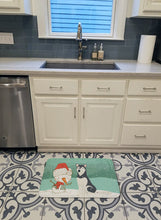 Load image into Gallery viewer, Siberian Husky Snowman Christmas Machine Washable Memory Foam Mat CK2046RUG