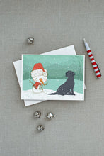 Load image into Gallery viewer, Black Labrador Snowman Christmas Greeting Cards -  Blank Note Cards – 8-Pack of Artist-Designed Cards with Envelopes