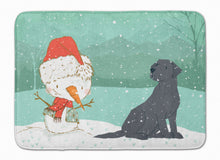 Load image into Gallery viewer, Black Labrador Snowman Christmas Machine Washable Memory Foam Mat CK2047RUG