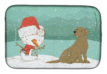 Load image into Gallery viewer, Chocolate Labrador Snowman Christmas Dish Drying Mat – Absorbent, Artistic Kitchen Essentials CK2048DDM