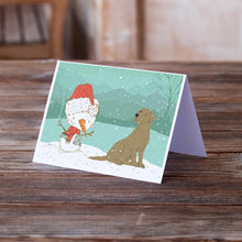 Load image into Gallery viewer, Chocolate Labrador Snowman Christmas Greeting Cards -  Blank Note Cards – 8-Pack of Artist-Designed Cards with Envelopes