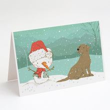 Load image into Gallery viewer, Chocolate Labrador Snowman Christmas Greeting Cards -  Blank Note Cards – 8-Pack of Artist-Designed Cards with Envelopes