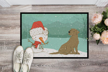 Load image into Gallery viewer, Chocolate Labrador Snowman Christmas Doormat - 24x36 Decorative Floor Mat – Indoor/Outdoor Rug with Artistic Flair CK2048JMAT