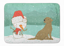 Load image into Gallery viewer, Chocolate Labrador Snowman Christmas Machine Washable Memory Foam Mat CK2048RUG