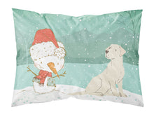 Load image into Gallery viewer, Yellow Labrador Snowman Christmas  Standard Pillowcase – Artistic Decorative Front, White Back CK2049PILLOWCASE