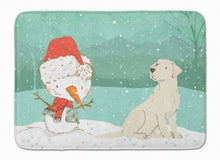 Load image into Gallery viewer, Yellow Labrador Snowman Christmas Machine Washable Memory Foam Mat CK2049RUG