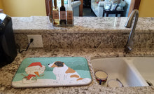 Load image into Gallery viewer, Saint Bernard Snowman Christmas Dish Drying Mat – Absorbent, Artistic Kitchen Essentials CK2050DDM