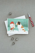 Load image into Gallery viewer, Saint Bernard Snowman Christmas Greeting Cards -  Blank Note Cards – 8-Pack of Artist-Designed Cards with Envelopes