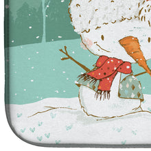 Load image into Gallery viewer, Basset Hound Snowman Christmas Dish Drying Mat – Absorbent, Artistic Kitchen Essentials CK2051DDM
