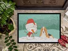 Load image into Gallery viewer, Basset Hound Snowman Christmas Doormat - 18x27 Decorative Floor Mat – Indoor/Outdoor Rug with Artistic Flair CK2051MAT