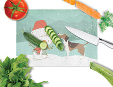 Load image into Gallery viewer, Beagle Snowman Christmas Glass Cutting Boards – Durable, Decorative Kitchen Art Large CK2052LCB