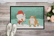 Load image into Gallery viewer, English Bulldog Snowman Christmas Doormat - 24x36 Decorative Floor Mat – Indoor/Outdoor Rug with Artistic Flair CK2053JMAT