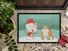 Load image into Gallery viewer, English Bulldog Snowman Christmas Doormat - 24x36 Decorative Floor Mat – Indoor/Outdoor Rug with Artistic Flair CK2053JMAT