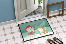 Load image into Gallery viewer, English Bulldog Snowman Christmas Doormat - 24x36 Decorative Floor Mat – Indoor/Outdoor Rug with Artistic Flair CK2053JMAT