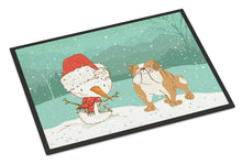 Load image into Gallery viewer, English Bulldog Snowman Christmas Doormat - 24x36 Decorative Floor Mat – Indoor/Outdoor Rug with Artistic Flair CK2053JMAT
