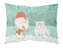 Load image into Gallery viewer, White English Bulldog Snowman Christmas  Standard Pillowcase – Artistic Decorative Front, White Back CK2054PILLOWCASE