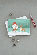 Load image into Gallery viewer, Fawn Bull Terrier Snowman Christmas Greeting Cards -  Blank Note Cards – 8-Pack of Artist-Designed Cards with Envelopes