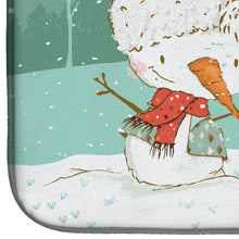 Load image into Gallery viewer, White Bull Terrier Snowman Christmas Dish Drying Mat – Absorbent, Artistic Kitchen Essentials CK2058DDM