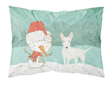 Load image into Gallery viewer, White Bull Terrier Snowman Christmas  Standard Pillowcase – Artistic Decorative Front, White Back CK2058PILLOWCASE
