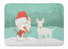 Load image into Gallery viewer, White Bull Terrier Snowman Christmas Machine Washable Memory Foam Mat CK2058RUG