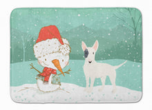 Load image into Gallery viewer, White Spot Bull Terrier Snowman Christmas Machine Washable Memory Foam Mat CK2059RUG