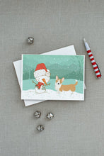 Load image into Gallery viewer, Cardigan Corgi Snowman Christmas Greeting Cards -  Blank Note Cards – 8-Pack of Artist-Designed Cards with Envelopes