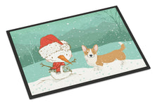 Load image into Gallery viewer, Cardigan Corgi Snowman Christmas Doormat - 18x27 Decorative Floor Mat – Indoor/Outdoor Rug with Artistic Flair CK2063MAT