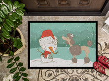 Load image into Gallery viewer, Chocolate Poodle Snowman Christmas Doormat - 24x36 Decorative Floor Mat – Indoor/Outdoor Rug with Artistic Flair CK2065JMAT