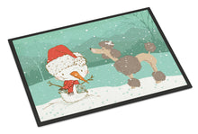 Load image into Gallery viewer, Chocolate Poodle Snowman Christmas Doormat - 24x36 Decorative Floor Mat – Indoor/Outdoor Rug with Artistic Flair CK2065JMAT