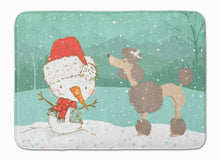 Load image into Gallery viewer, Chocolate Poodle Snowman Christmas Machine Washable Memory Foam Mat CK2065RUG