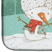 Load image into Gallery viewer, Pink Poodle Snowman Christmas Dish Drying Mat – Absorbent, Artistic Kitchen Essentials CK2066DDM