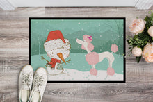 Load image into Gallery viewer, Pink Poodle Snowman Christmas Doormat - 24x36 Decorative Floor Mat – Indoor/Outdoor Rug with Artistic Flair CK2066JMAT