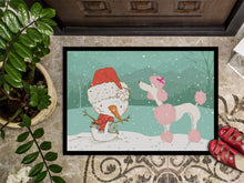 Load image into Gallery viewer, Pink Poodle Snowman Christmas Doormat - 24x36 Decorative Floor Mat – Indoor/Outdoor Rug with Artistic Flair CK2066JMAT
