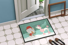 Load image into Gallery viewer, Pink Poodle Snowman Christmas Doormat - 24x36 Decorative Floor Mat – Indoor/Outdoor Rug with Artistic Flair CK2066JMAT