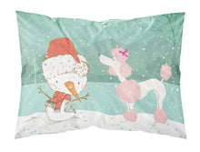 Load image into Gallery viewer, Pink Poodle Snowman Christmas  Standard Pillowcase – Artistic Decorative Front, White Back CK2066PILLOWCASE