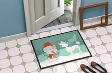 Load image into Gallery viewer, White Poodle Snowman Christmas Doormat - 24x36 Decorative Floor Mat – Indoor/Outdoor Rug with Artistic Flair CK2067JMAT