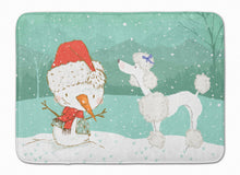 Load image into Gallery viewer, White Poodle Snowman Christmas Machine Washable Memory Foam Mat CK2067RUG