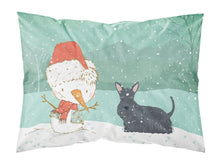 Load image into Gallery viewer, Scottish Terrier Snowman Christmas  Standard Pillowcase – Artistic Decorative Front, White Back CK2068PILLOWCASE