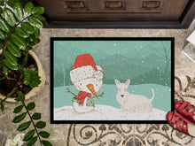 Load image into Gallery viewer, Wheaten Scottish Terrier Snowman Christmas Doormat - 24x36 Decorative Floor Mat – Indoor/Outdoor Rug with Artistic Flair CK2069JMAT