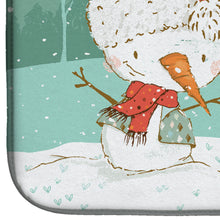 Load image into Gallery viewer, Black Spaniel Snowman Christmas Dish Drying Mat – Absorbent, Artistic Kitchen Essentials CK2070DDM