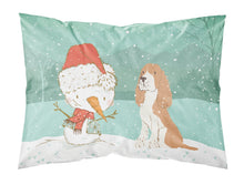 Load image into Gallery viewer, Red Spaniel Snowman Christmas  Standard Pillowcase – Artistic Decorative Front, White Back CK2072PILLOWCASE