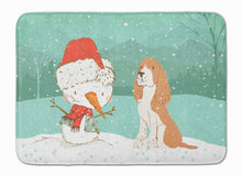 Load image into Gallery viewer, Red Spaniel Snowman Christmas Machine Washable Memory Foam Mat CK2072RUG