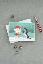 Load image into Gallery viewer, English Springer Spaniel Snowman Christmas Greeting Cards -  Blank Note Cards – 8-Pack of Artist-Designed Cards with Envelopes