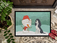 Load image into Gallery viewer, English Springer Spaniel Snowman Christmas Doormat - 24x36 Decorative Floor Mat – Indoor/Outdoor Rug with Artistic Flair CK2073JMAT