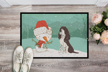 Load image into Gallery viewer, Brown English Springer Spaniel Snowman Christmas Doormat - 18x27 Decorative Floor Mat – Indoor/Outdoor Rug with Artistic Flair CK2074MAT