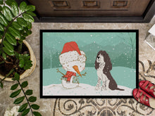 Load image into Gallery viewer, Brown English Springer Spaniel Snowman Christmas Doormat - 18x27 Decorative Floor Mat – Indoor/Outdoor Rug with Artistic Flair CK2074MAT