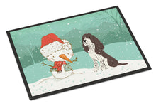 Load image into Gallery viewer, Brown English Springer Spaniel Snowman Christmas Doormat - 18x27 Decorative Floor Mat – Indoor/Outdoor Rug with Artistic Flair CK2074MAT